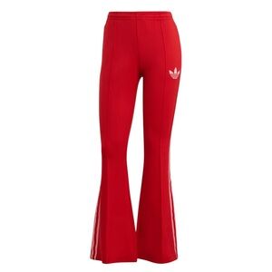 Adidas Red Pink Striped ADICOLOR HERITAGE NOW FLARED TRACK PANTS small